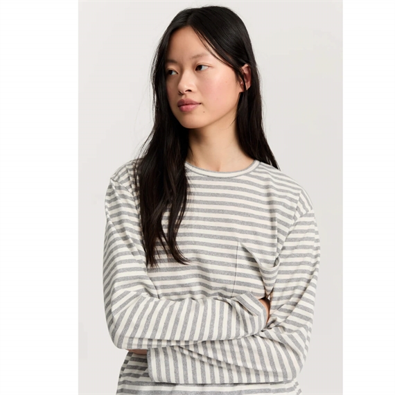 Aiayu Circular Long Sleeve II T-shirt, Mix Grey Melange